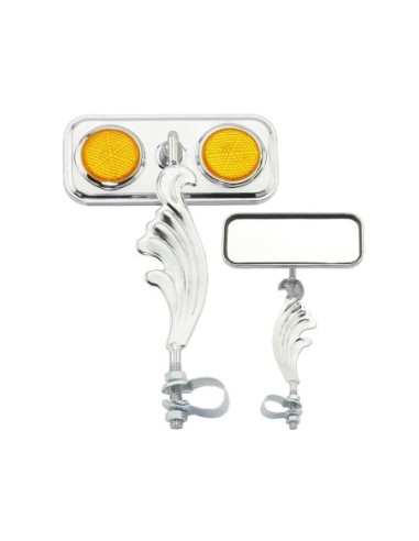 Rectangle Wing Mirror Chrome Right Amber...